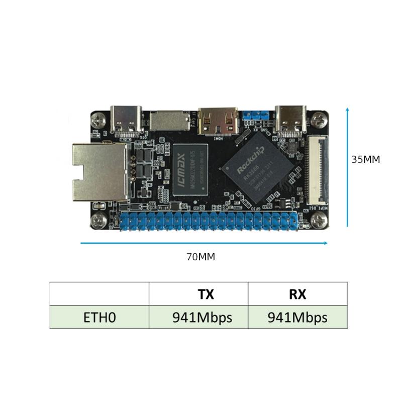 အိတ်ဆောင်အရွယ်အစား RK3566 SBC Single Board ကွန်ပျူတာ